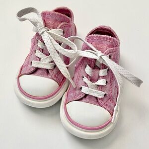Converse All Star Sparkly Pink Low Top Sneakers - Infant Size 5